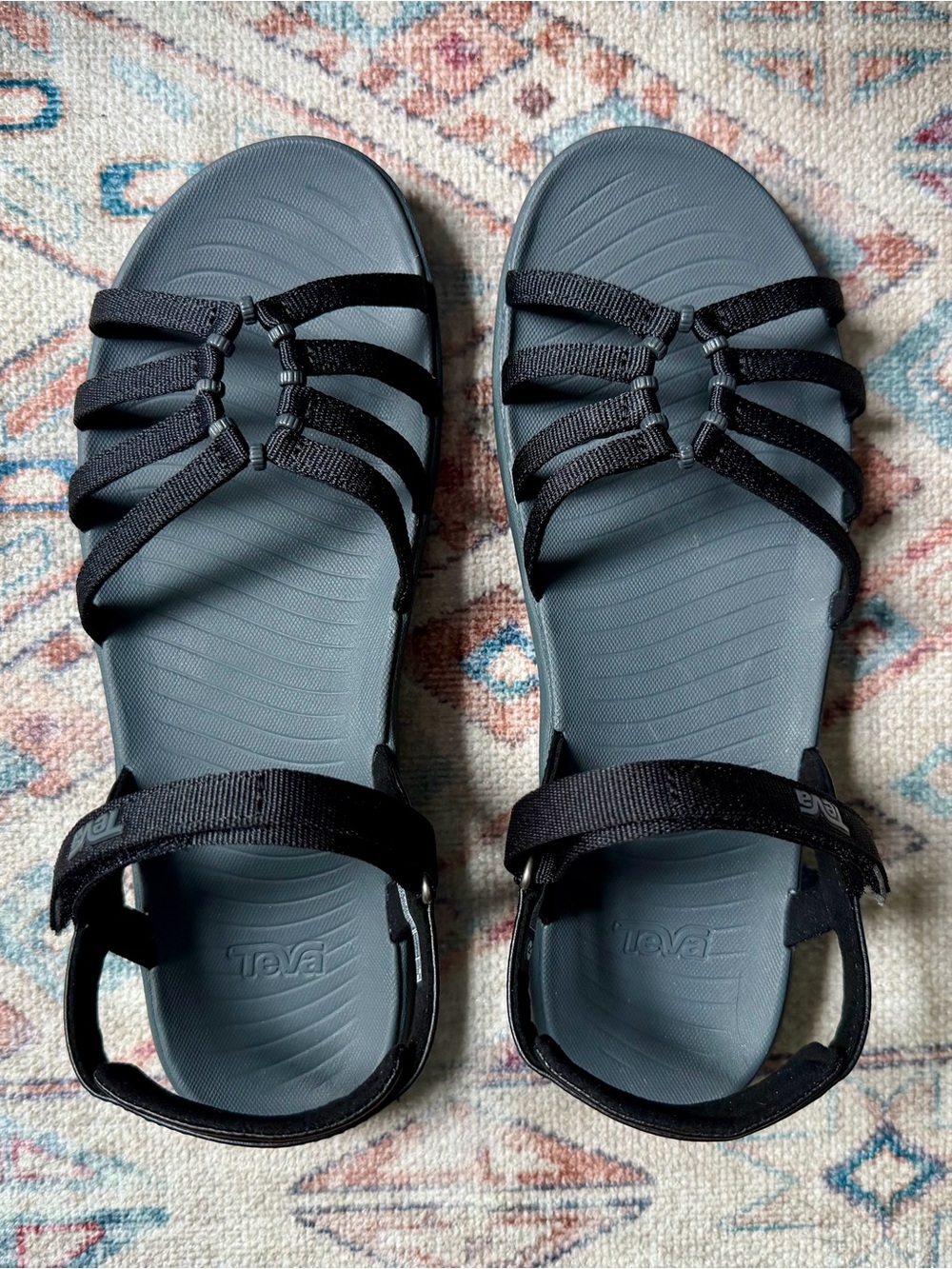Teva Tirra Traveler Women’s Multi-Strap Sport Sandals in Black and Gray